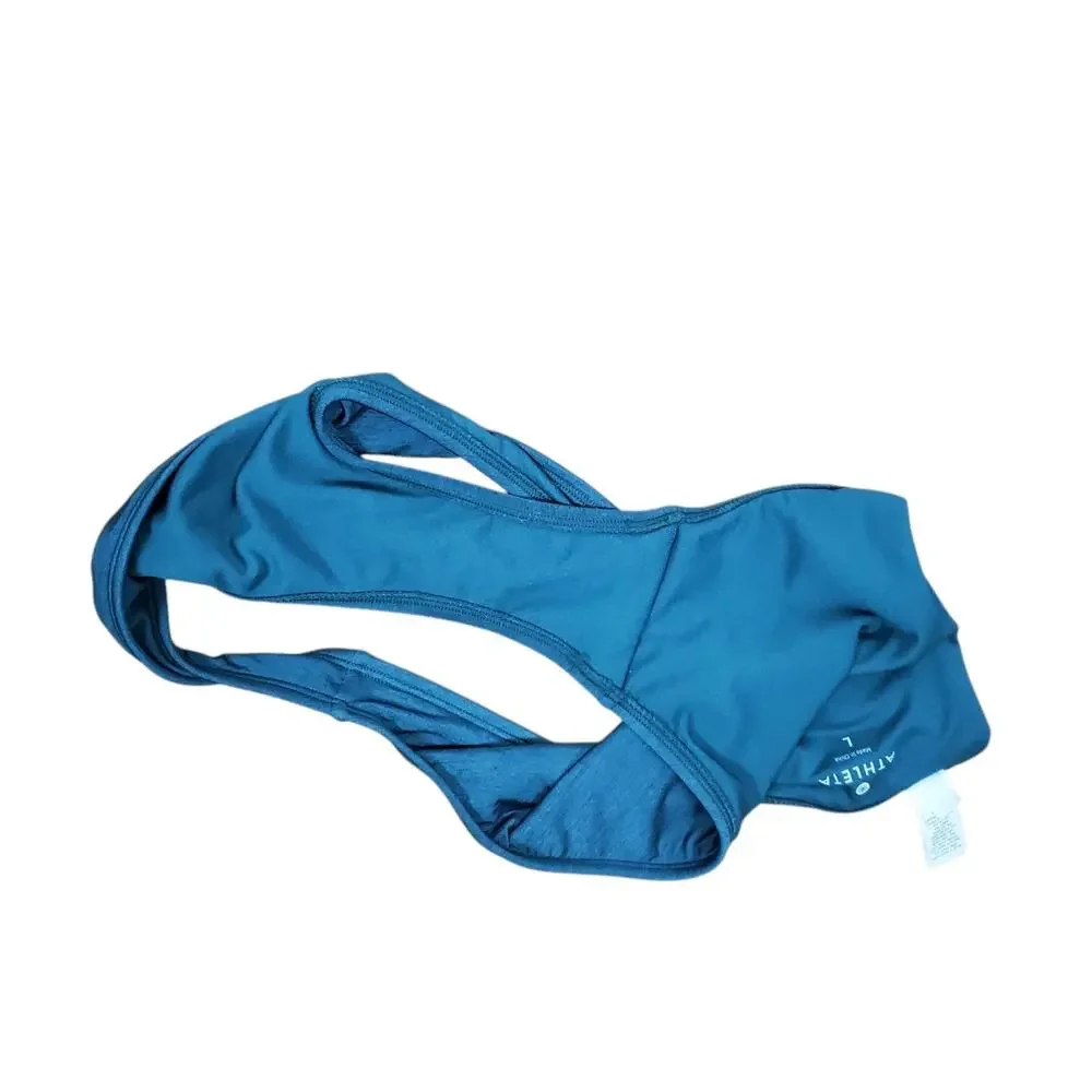Athleta Aqualuxe Tankini Swimsuit Top Size M Bikini Bottoms Size L Halter Teal - Picture 10 of 16